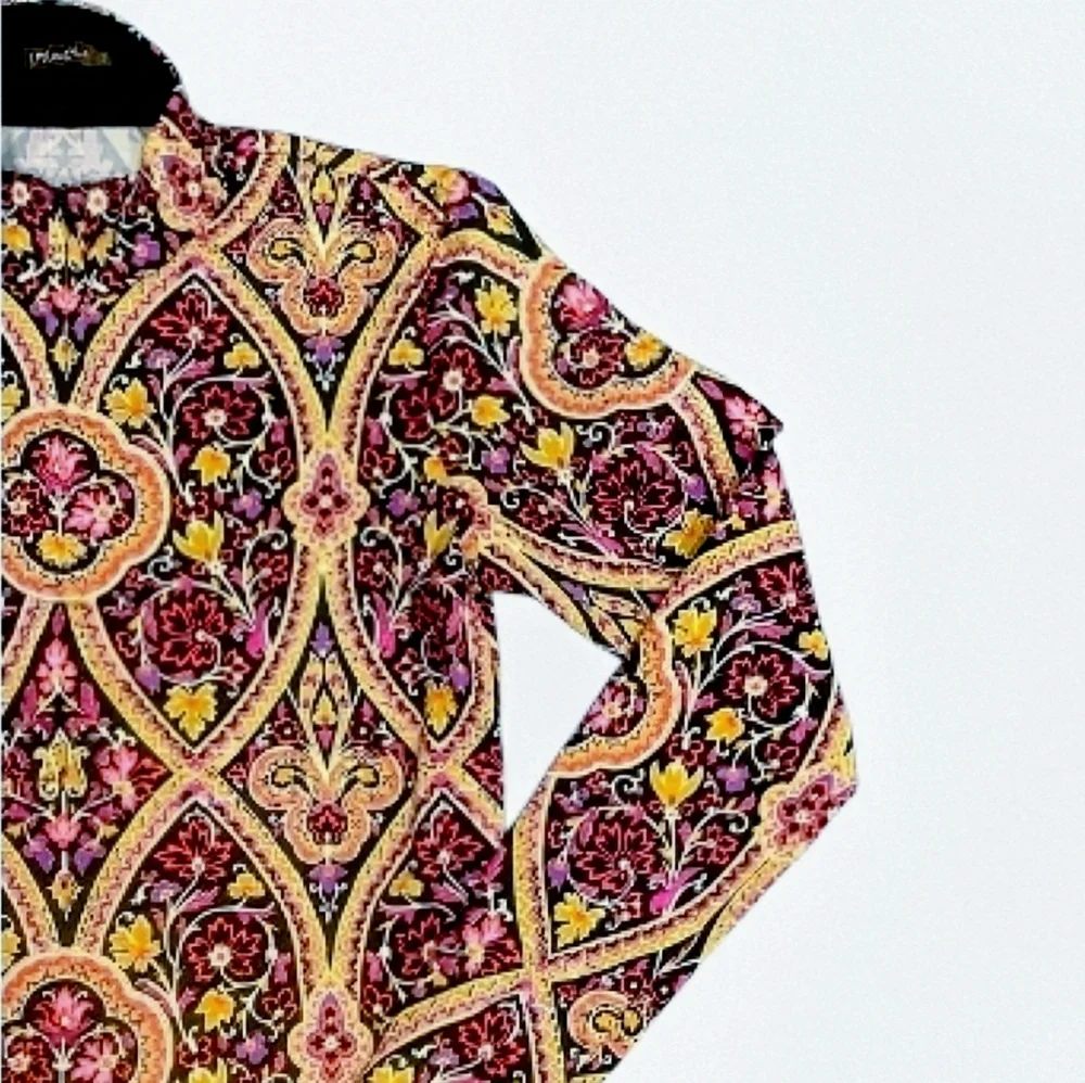 J. Mclauglin Catalina Cloth 1/4 Zip Long Sleeve Popover Top. Sz. L. - Picture 1 of 10